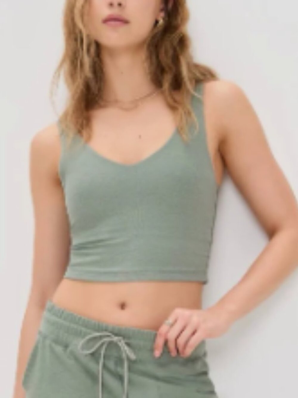 Beyond Yoga Spacedye™ Good Day Cropped Tank Grey Sage Heather NWT - Picture 5 of 5